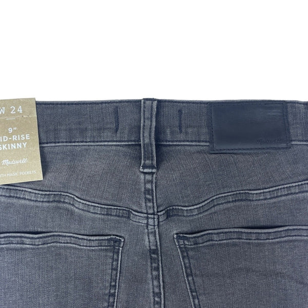 Madewell Womens  Mid-Rise Skinny Jeans Distressed Denim Frayed Hem  Sz 24- New