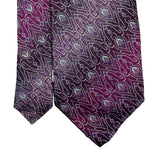 Smithsonian Institution Mens Magenta Purple 100% Silk Paisley Pattern Tie