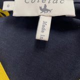 Cotelac Women’s Black Shirt Dress Size 0 Yellow/White Trim Short Sleeve Casual