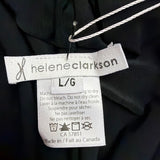 Helene Clarkson Womens Black Wrap Dress Floral Print Size L