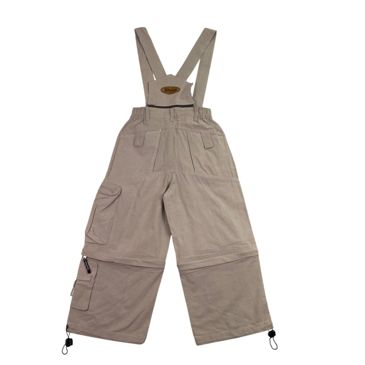 ONeill Kids Beige Bib Snow Pants Embroidered Patches Adjustable Straps Sz 10 New