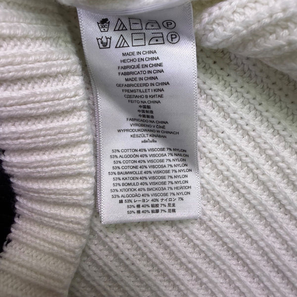 Michael Kors Womens White & Black  V-Neck Sweater Top Size S
