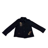 G.G. Sport Womens Black  Jacket Small Abstract Front Pockets Size S