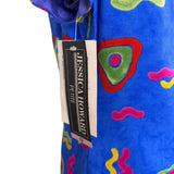 Jessica Howard Womens Blue Rayon Short Sleeve Geometric Print Dress Sz 12P - New