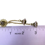 Gold Tone Womens Earrings With Pearl Accents Long Chain Stud Dangle 