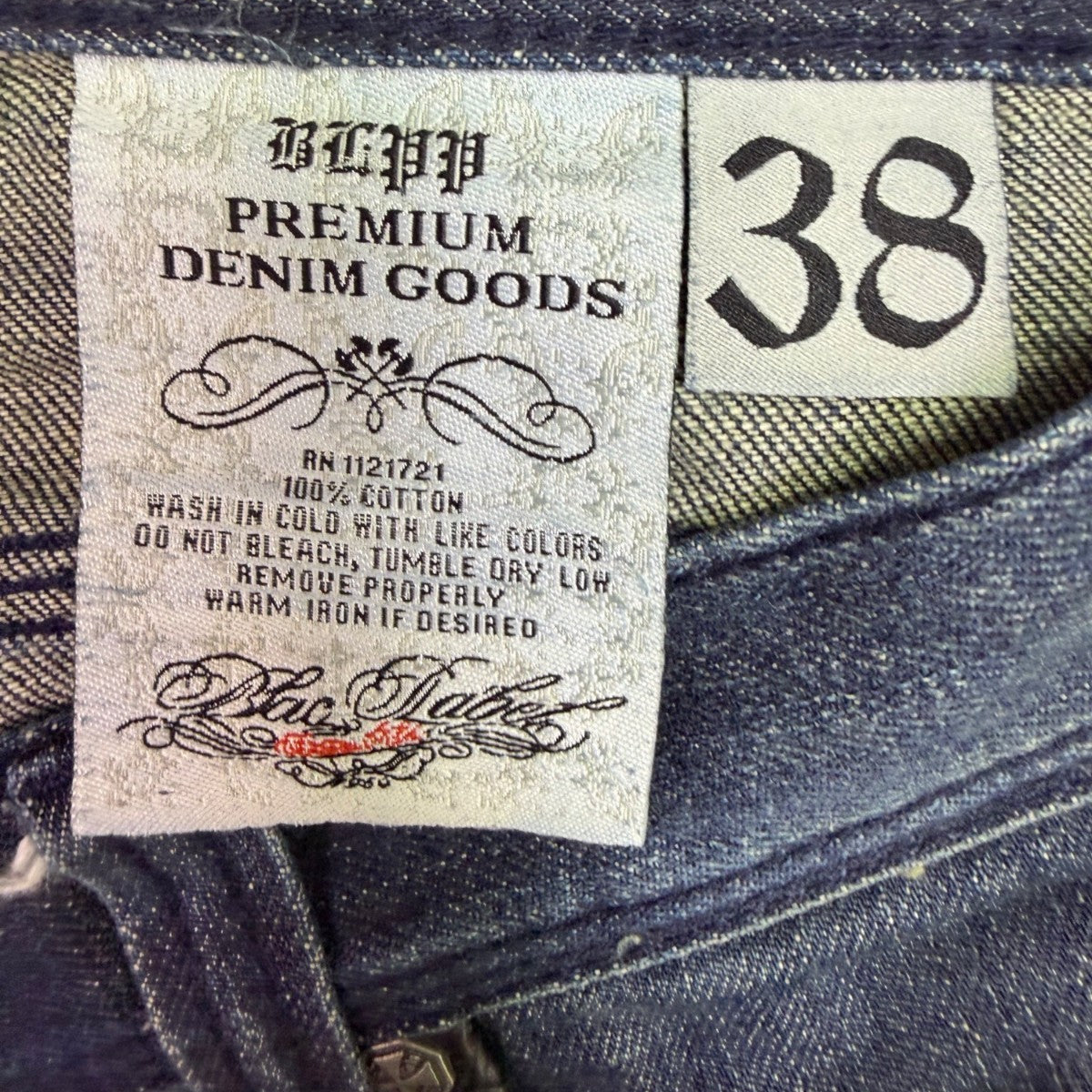 Premium Denims Goods Mens Denim Studded Jeans Boot Cut Embellished Size 38