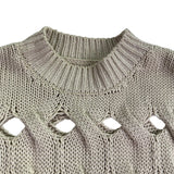 Anine Bing Women Beige Cotton/Polyester Sweater Vest Sleeveless Cable Knit Sz XS