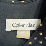 Calvin Klein Womens Black & Gold Polka Dot Sheath Dress Size 12