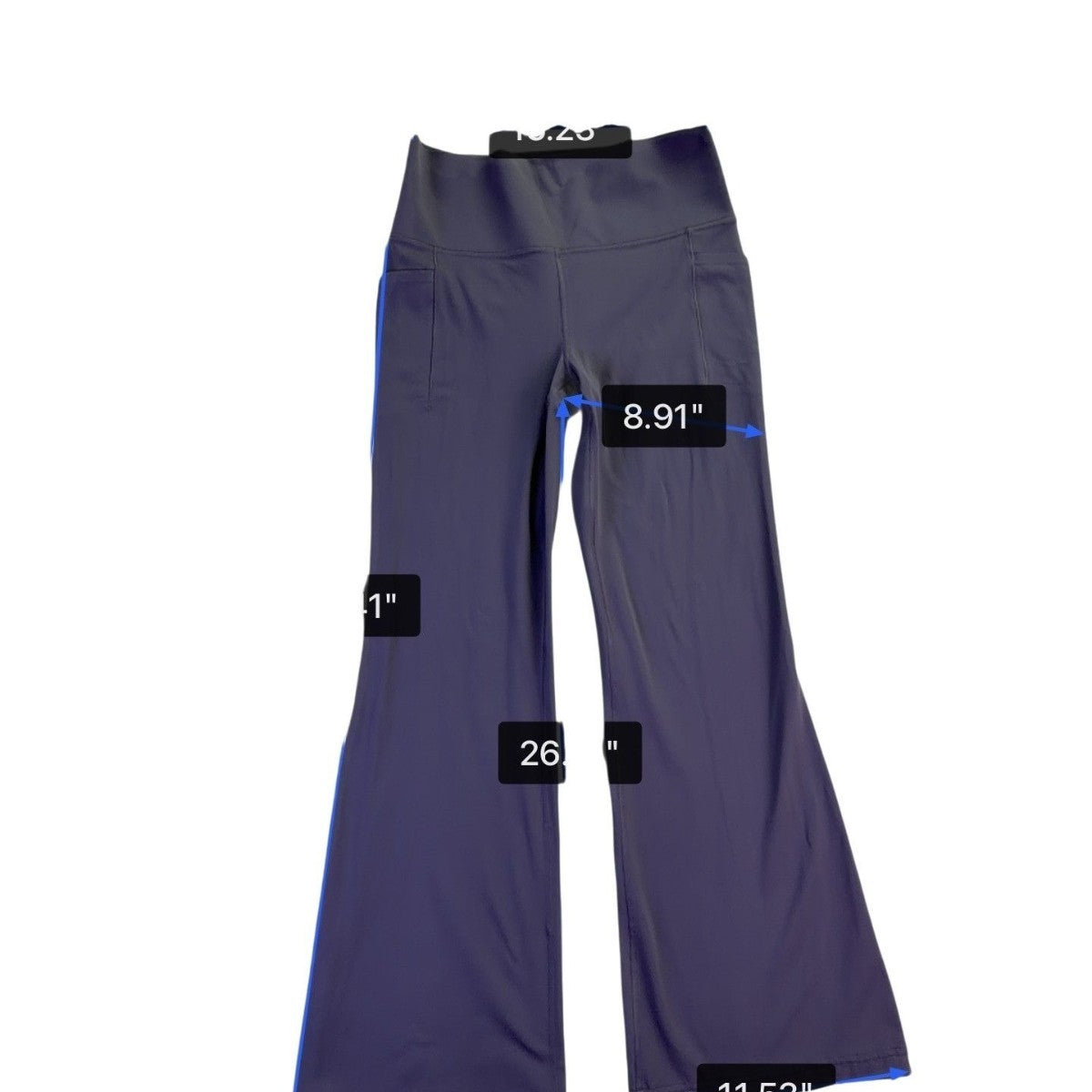Athleta Womens Gray Salutation Stash Flare Pants With Pockets Size L