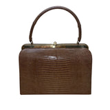 Vintage Bellestone Women’s Brown Croc Embossed Leather W Accessories Satchel Bag