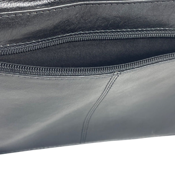 Lgin Women's Black Leather Crossbody Messenger Bag Sz M