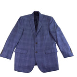 Jos. A. Bank Mens Blue Wool Plaid Suit Jacket Reserve Collection Size 43R