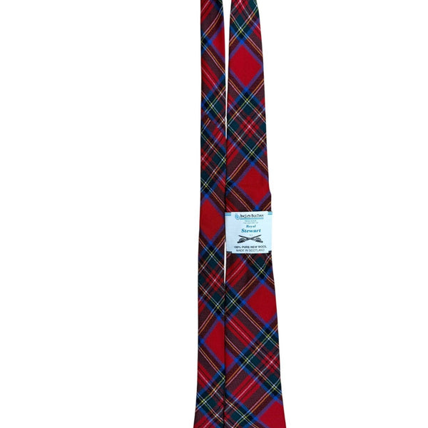 Ingles Buchan Men’s Red Wool Royal Stewart Plaid Necktie Scotland Traditional 3"