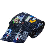 Looney Tunes Mens Black Novelty Tie Circuit Board Character Print