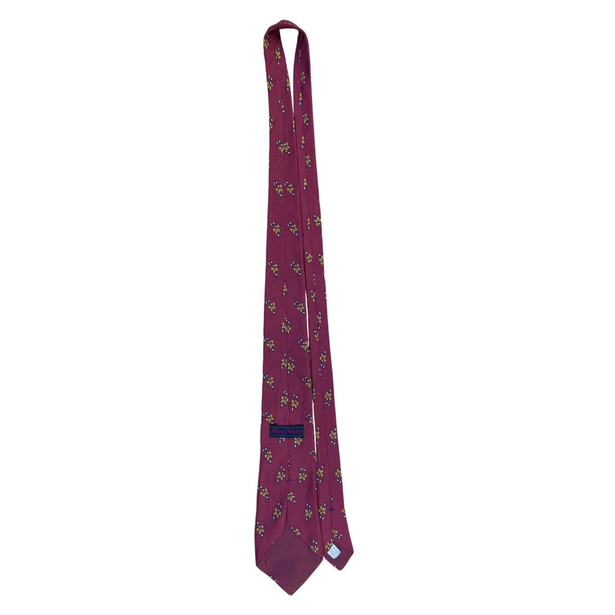 Happy Holiday Mens Red 100% Silk Candy Cane Patterned Tie