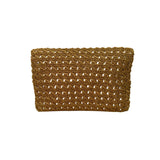 Handcrafted Woven Women’s Gold Metallic Beaded & Satin Lining Mini Clutch