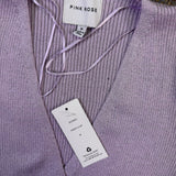 Pink Rose Womens Lilac Long Sleeve Wrap Sweater Size M