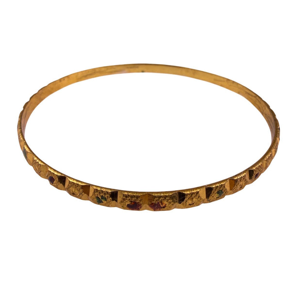 Cinery Womens Gold Tone Enamel Bangle Bracelets Set Of 3 India Design