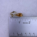Gold Tone Womens Faceted Drop Clip-On Earrings Amber Crystal Accents 1