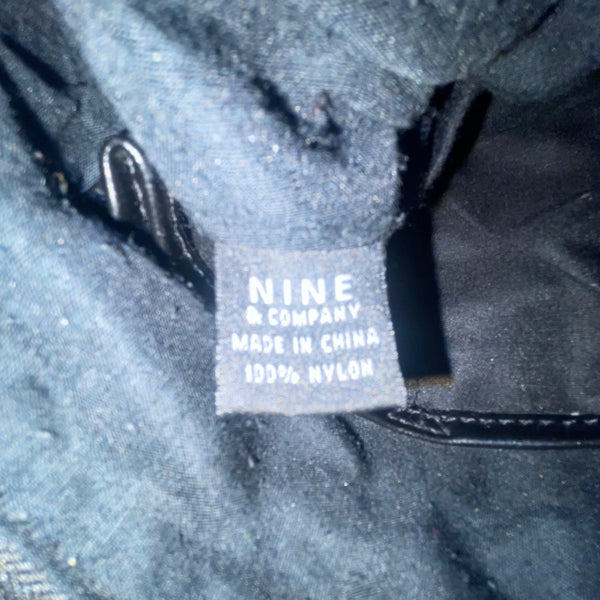 Nine & Co Women’s Black Nylon With Front Pockets Adjustable Strap Crossbody Bag