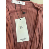 Mango Women's Dusty Pink Pleated Overlap Crop Top Shirt Sz S - NWT