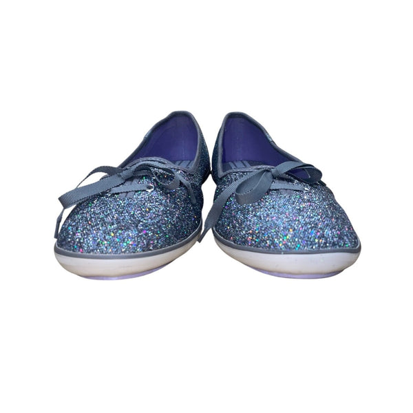 Keds Women’s Silver Glitter With Bow Ballet Flats Size 9.5