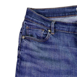 Ann Taylor Loft Womens Blue Denim Jeans Raw Hem Slim Straight Mid-Rise Size 30