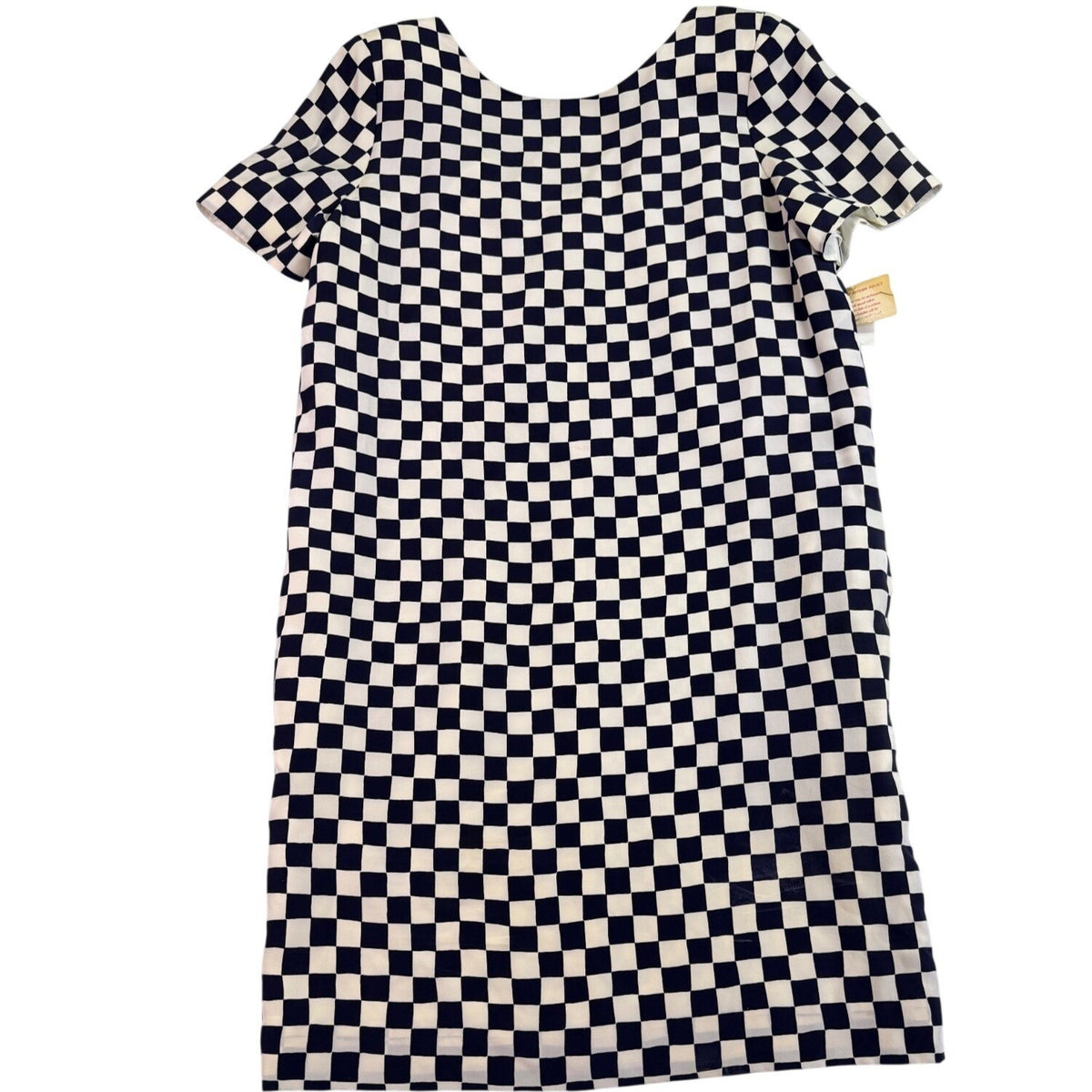 Nipon Womens Black & White Checker Silk Dress Short Sleeve US Checkered Size 12