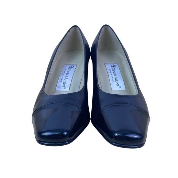 Etienne Aigner Women’s Black Patent Cap Toe Strada Pumps Dress Shoes Size 7M