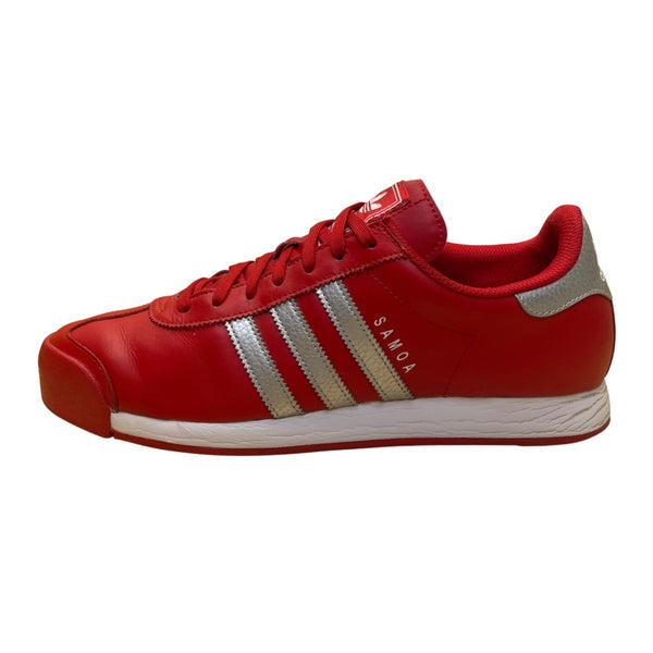 Adidas Men’s Red Leather With Silver Stripes Lace-Up Samoa Sneakers Size 12