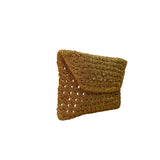 Handcrafted Woven Women’s Gold Metallic Beaded & Satin Lining Mini Clutch
