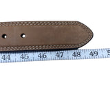 Genuine Leather Mens Brown Belt With Silver Buckle Casual Accessory Sz 49