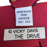 Vichy Davis Mens Burgundy 100% Silk Novelty Golf Print Tie Made In USA