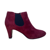 Bandolino Women’s Burgundy Suede Elastic Panel Zipper Closure Ankle Booties Sz 9
