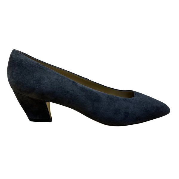 Karen Scott Women’s Navy Leather Block Ellen I Heel Pumps Size 9C