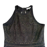 Parker Womens Black  Chevron Fit & Flare Sleeveless Dress Size S