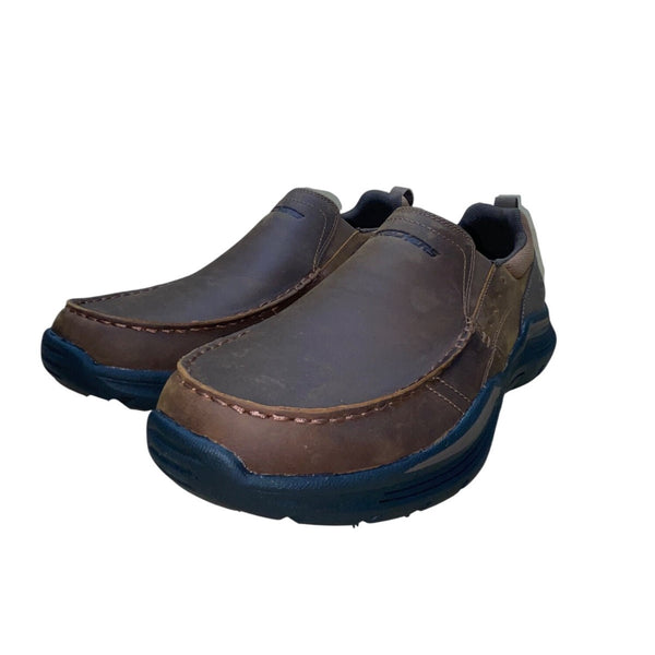 Skechers Men’s Dark Brown Air-Cooled Memory Foam Relaxed Fit Seveno Loafers Sz10