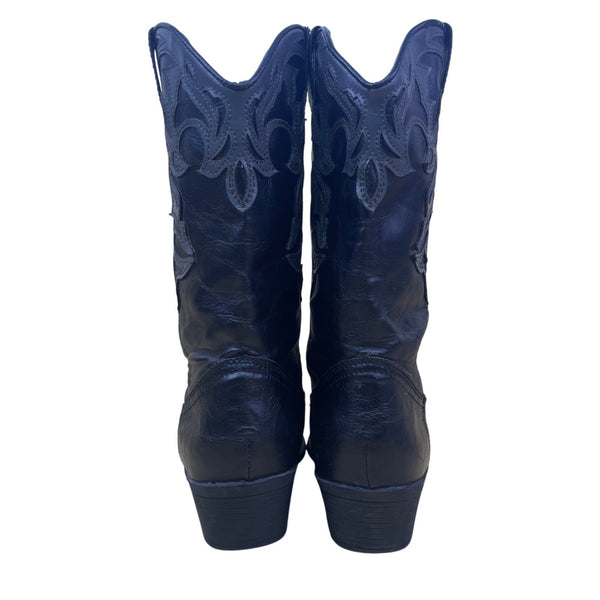 Madden Girl Women’s Black Embroidered Western Cowboy Boots Size 7.5M