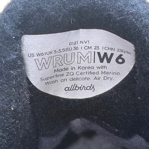 Allbirds Women’s Black Wool Lace-Up High-Top Athletic Wrum Sneakers Size W6