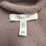 Maurices Womens Mauve Polyester Button-Up Shirt Oversized Relaxed Fit Size 2X