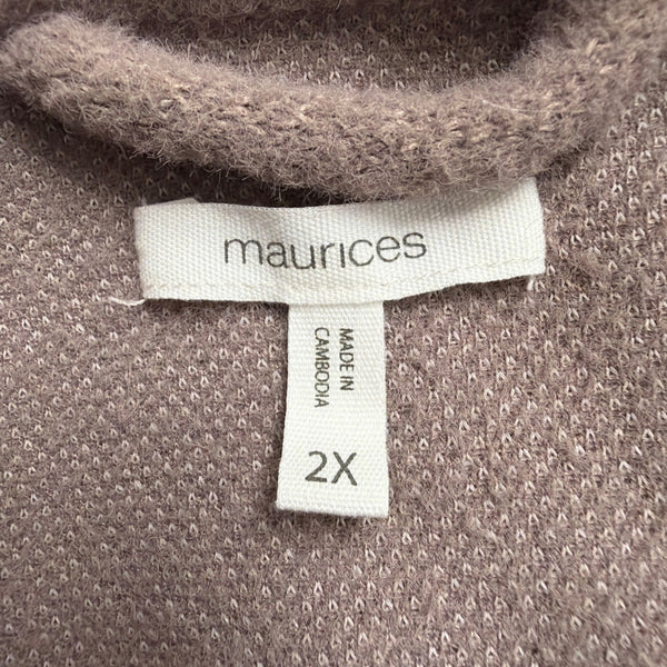 Maurices Womens Mauve Polyester Button-Up Shirt Oversized Relaxed Fit Size 2X