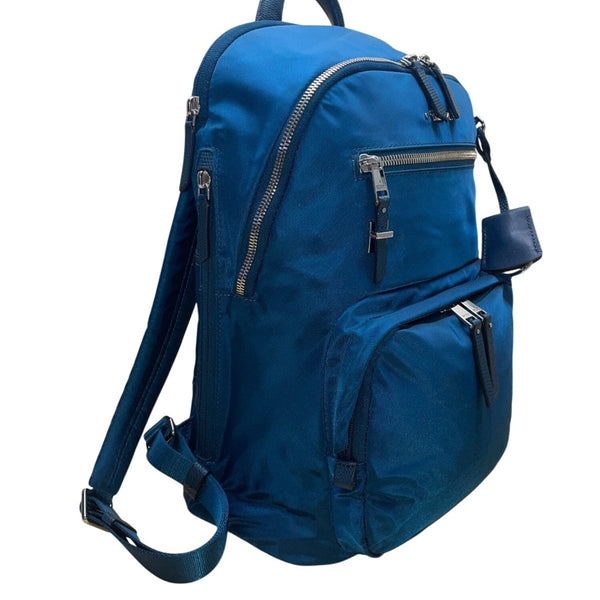 Tumi Women’s Blue Nylon With Multiple Zipper Pockets Adjustable Straps Backpack