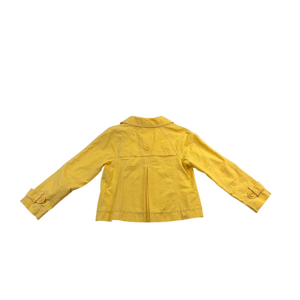 Ann Taylor Loft Womens Yellow Button Front Jacket With Pockets Size 4P