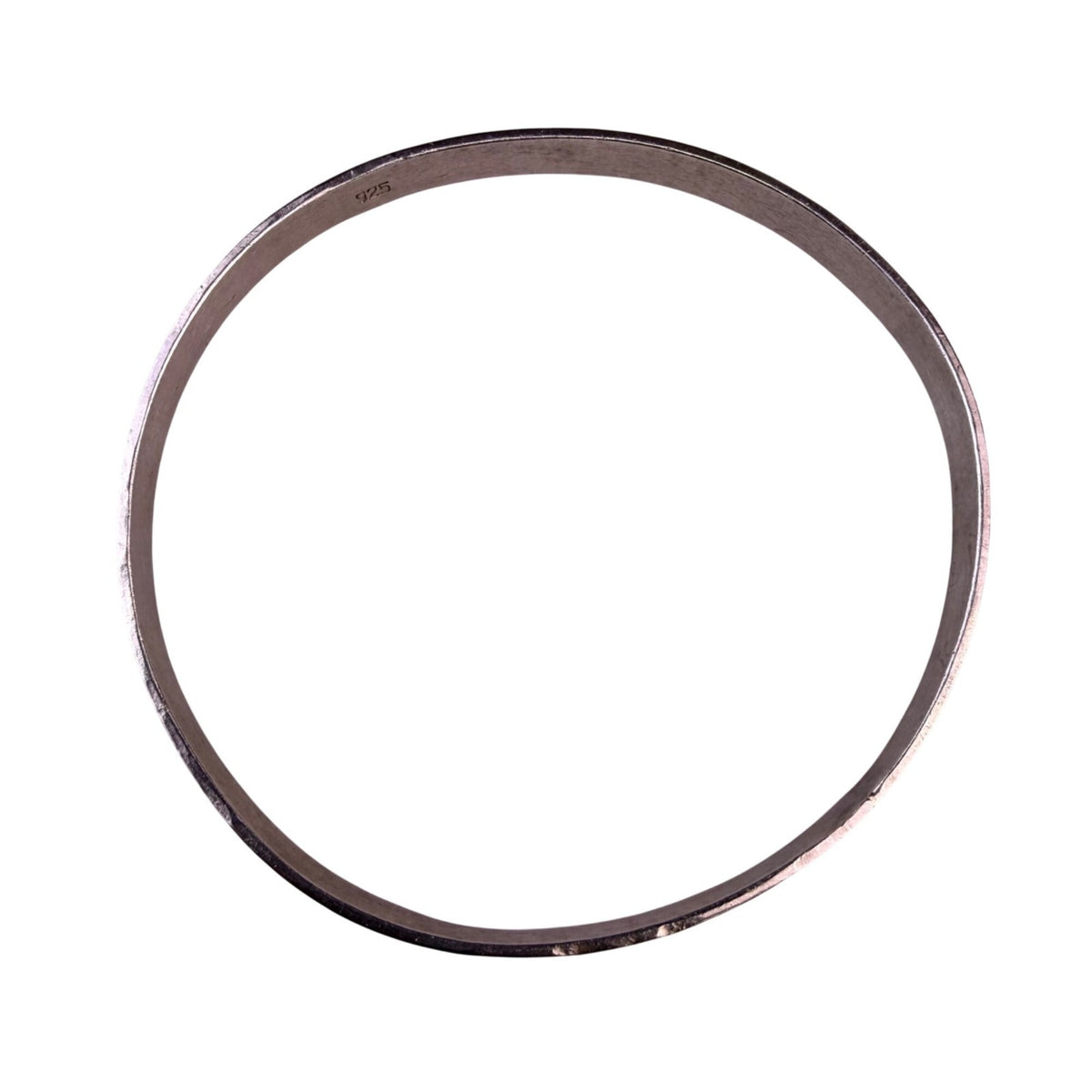 Sterling Silver Womens Textured Bangle Bracelet 925 Mark Lightweight