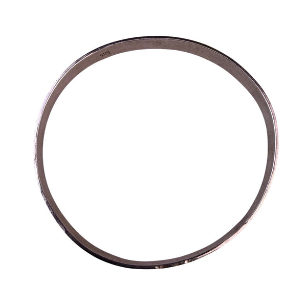 Sterling Silver Womens Textured Bangle Bracelet 925 Mark Lightweight
