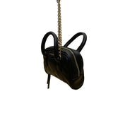 Nine West Women’s Black Faux Leather Quilted Gold Chain Strap Crossbody Mini Bag