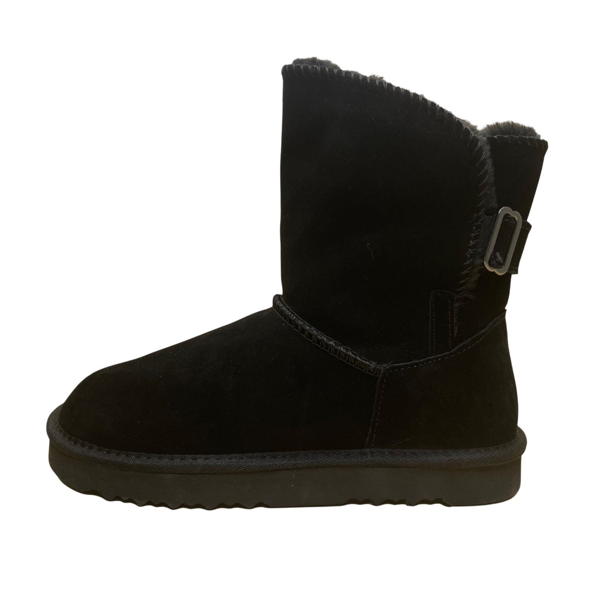 Style & Co Women’s Black Split Leather Faux Fur Lined Winter Boots Size 8M