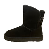 Style & Co Women’s Black Split Leather Faux Fur Lined Winter Boots Size 8M