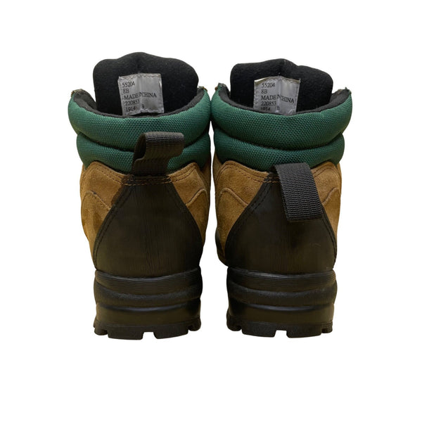 Lands End Men’s Brown & Green Suede Waterproof Lace-Up Ankle Hiking Boots Sz 8B