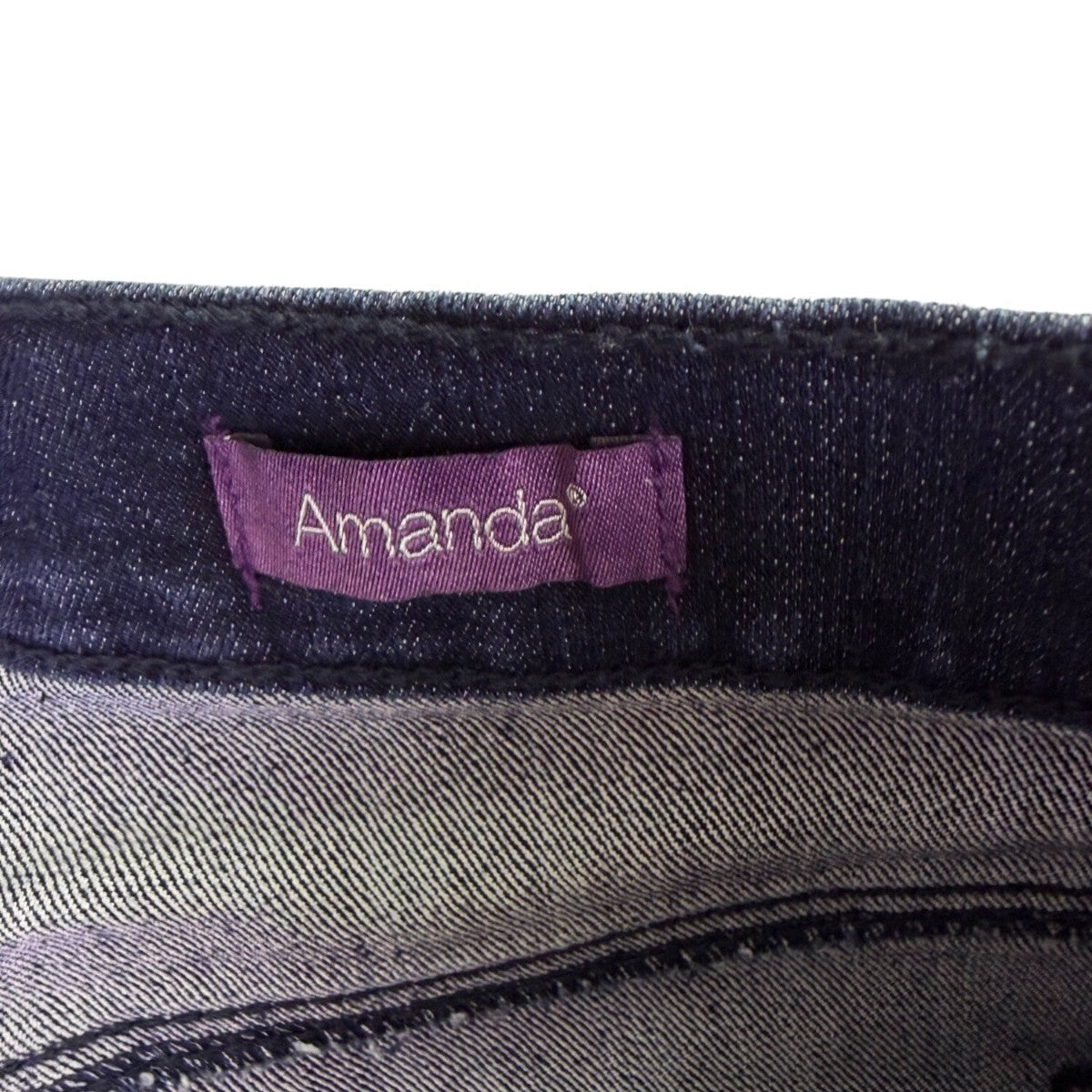 Gloria Vanderbilt Womens Dark Wash Denim Amanda Cuffed Capri Jeans Size 16S